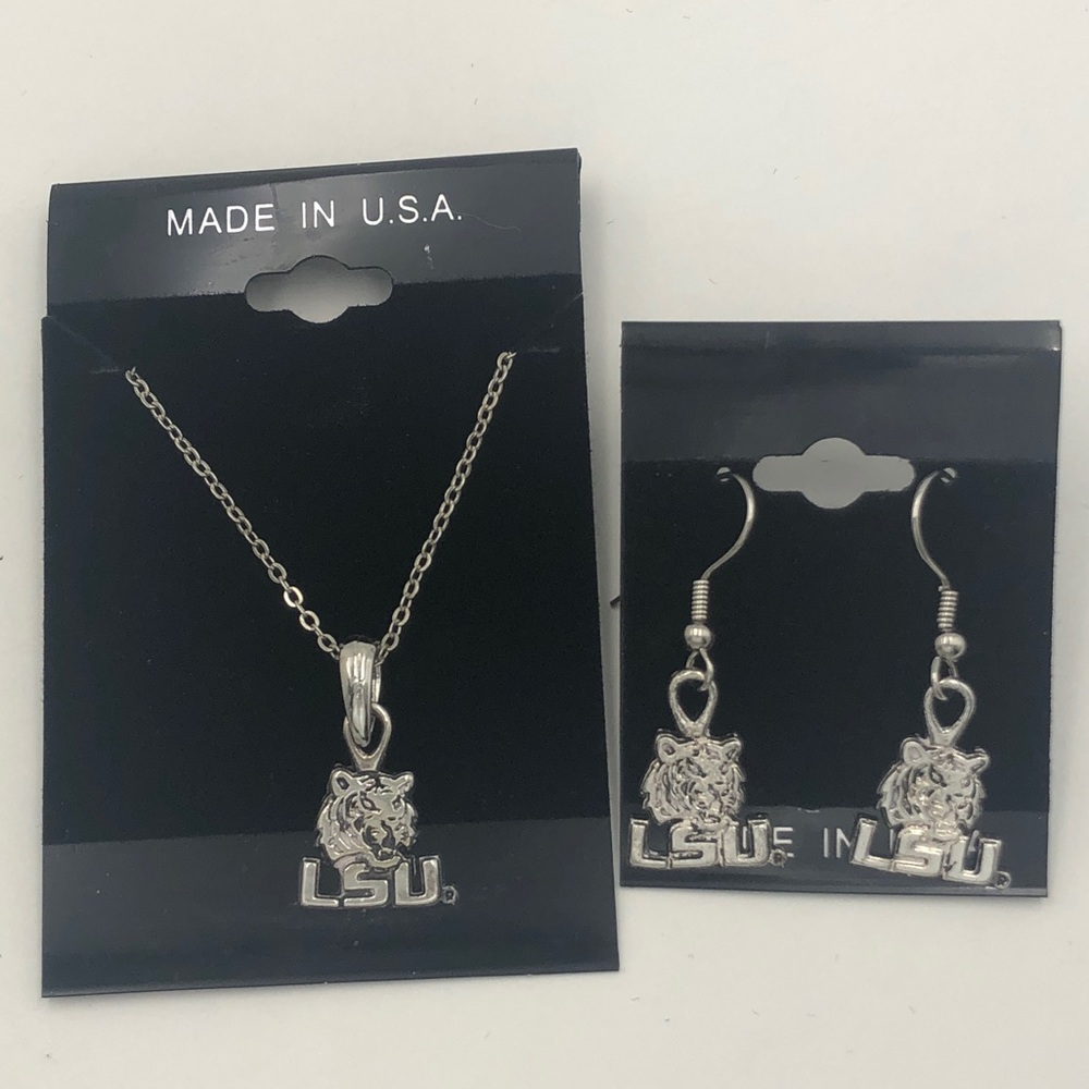LSU Louisiana State University Necklace & Earrings Set